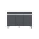 Ver imagem 2 de Balcão Gabinete Manu 3 Portas com Tampo 120cm Ajl Móveis - Cinza