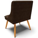 Ver imagem 6 de Kit 3 Cadeiras Decorativas Sala de Jantar Pés Palito de Madeira Firenze Suede Marrom/Natural G19 - G