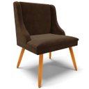 Ver mais imagens de Kit 3 Cadeiras Decorativas Sala de Jantar Pés Palito de Madeira Firenze Suede Marrom/Natural G19 - G