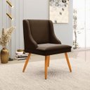 Ver imagem 2 de Kit 3 Cadeiras Decorativas Sala de Jantar Pés Palito de Madeira Firenze Suede Marrom/Natural G19 - G