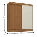 Ver imagem 4 de Guarda-roupa Casal 2 Portas 3 Gavetas Pantanal Cinamomo/off White - Rodial