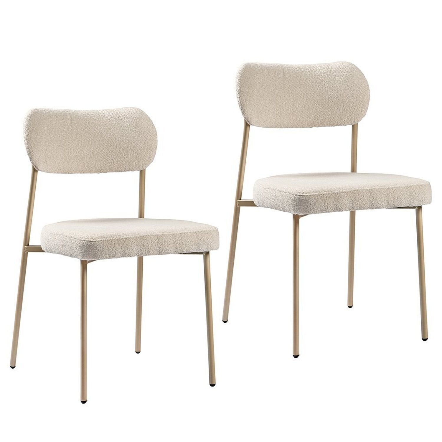 Kit 2 Cadeiras Sala de Jantar Bouclê Design Aço Carbono Lavinia