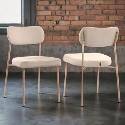 Kit 2 Cadeiras Sala de Jantar Bouclê Design Aço Carbono Lavinia - 1