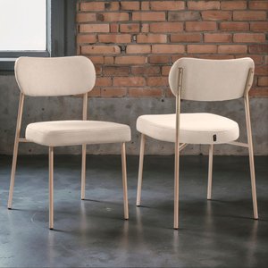 Kit 2 Cadeiras Sala de Jantar Bouclê Design Aço Carbono Lavinia