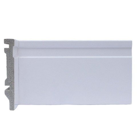 Rodapé Frisado 10cm Poliestireno 15mm 2,40 Metro Linear Branco Graddus