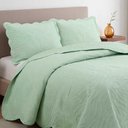 Ver imagem 1 de Kit Cobre Leito Maresias King Percal 300 Fios Colcha Matelassê Alto Relevo 3 Peças Verde