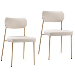 Kit 2 Cadeiras Sala de Jantar Linho Design Aço Carbono Lavinia - 2