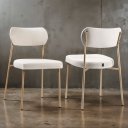 Ver imagem 1 de Kit 2 Cadeiras Sala de Jantar Linho Design Aço Carbono Lavinia