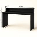 Ver imagem 3 de Mesa Escrivaninha Desing Moderno Escobar 135 135cm Yescasa Preto