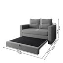 Ver imagem 7 de Sofá Cama 2 Lugares Casal 1,50 Mts Bouclê Luma Matrix Cor:linho Cinza