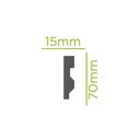 Ver imagem 4 de Rodapé de Poliestireno 7CMX15MM Liso 2,25METRO Linear Branco Graddus