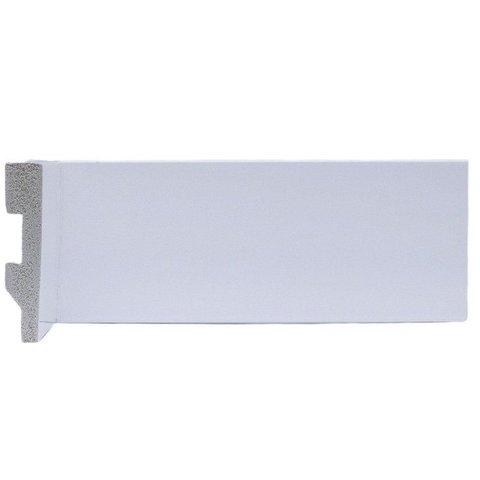 Rodapé Liso 7cm Poliestireno 15mm 2,25 Metro Linear Branco Graddus