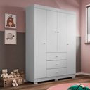 Ver mais imagens de Quarto Infantil Duda 100% Mdf Roupeiro 4 Portas + Cômoda 3 Gavetas - Phoenix Baby