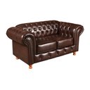 Ver imagem 4 de Conjunto de Sofá 2 Lugares e 2 Poltronas Retrô Couro Sintético Café Luis Xv Chesterfield 170cm