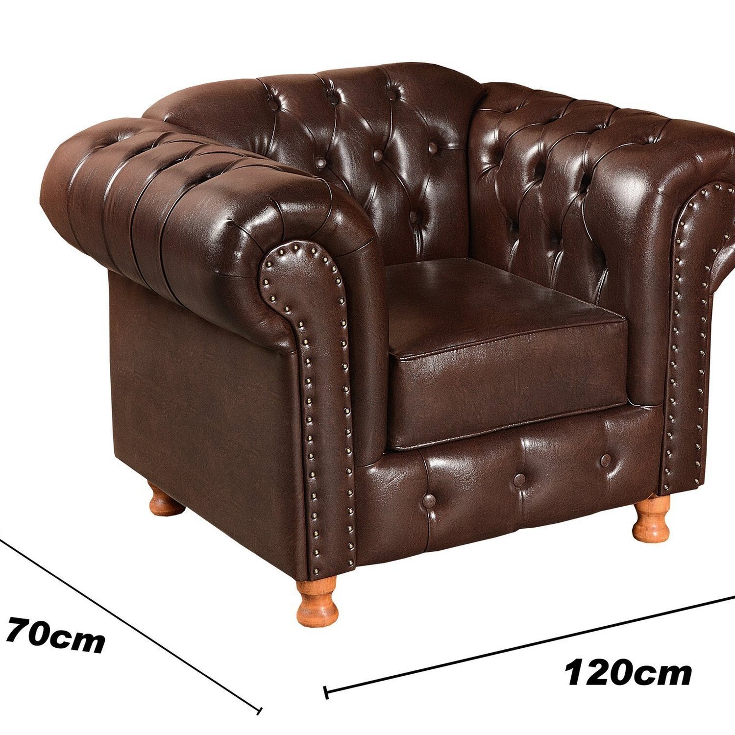 Conjunto de Sofá Luís Xv 2 Lugares + 2 Poltronas Chesterfield Capitonê - 8