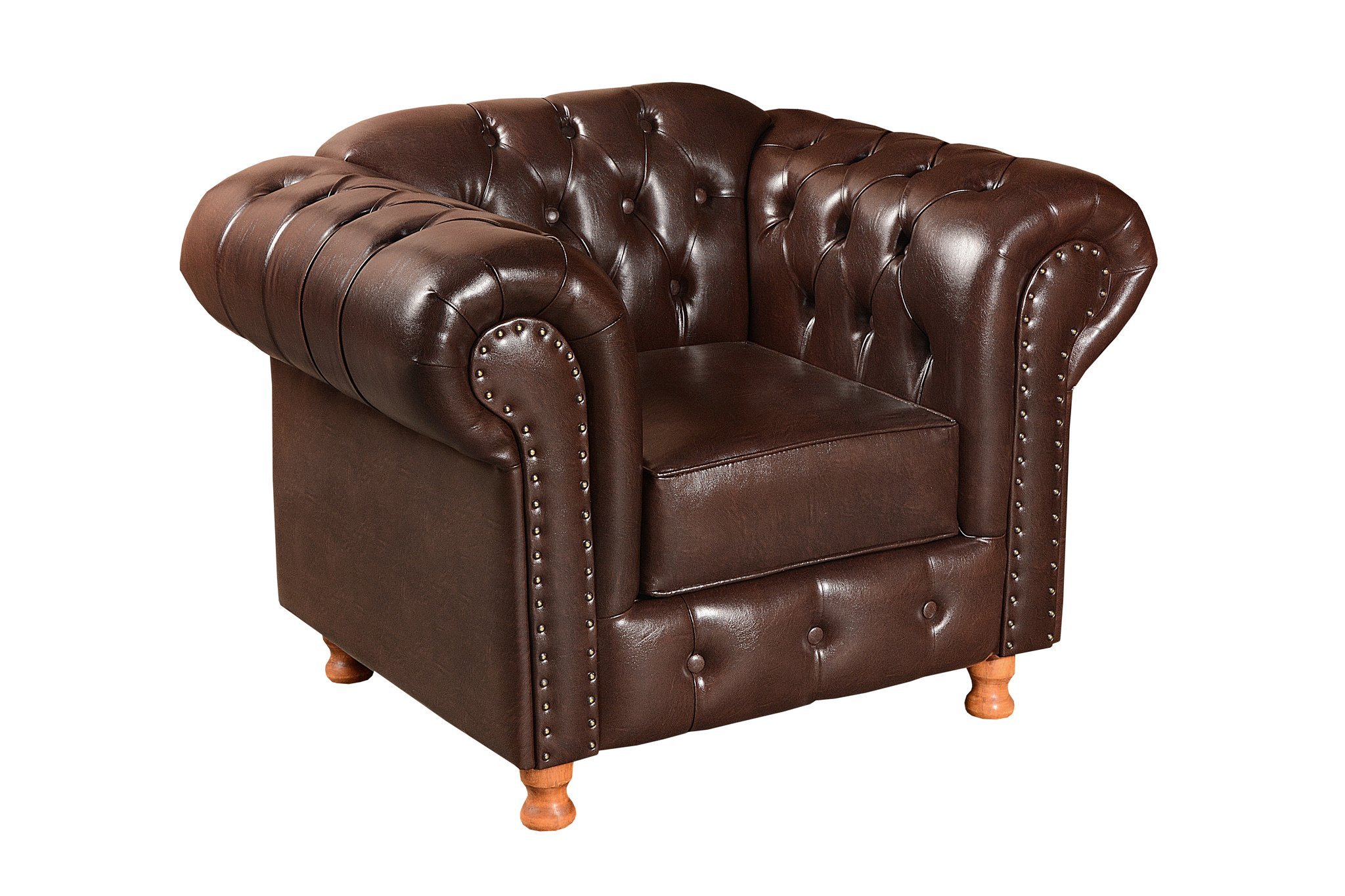 Conjunto de Sofá Luís Xv 2 Lugares + 2 Poltronas Chesterfield Capitonê - 6