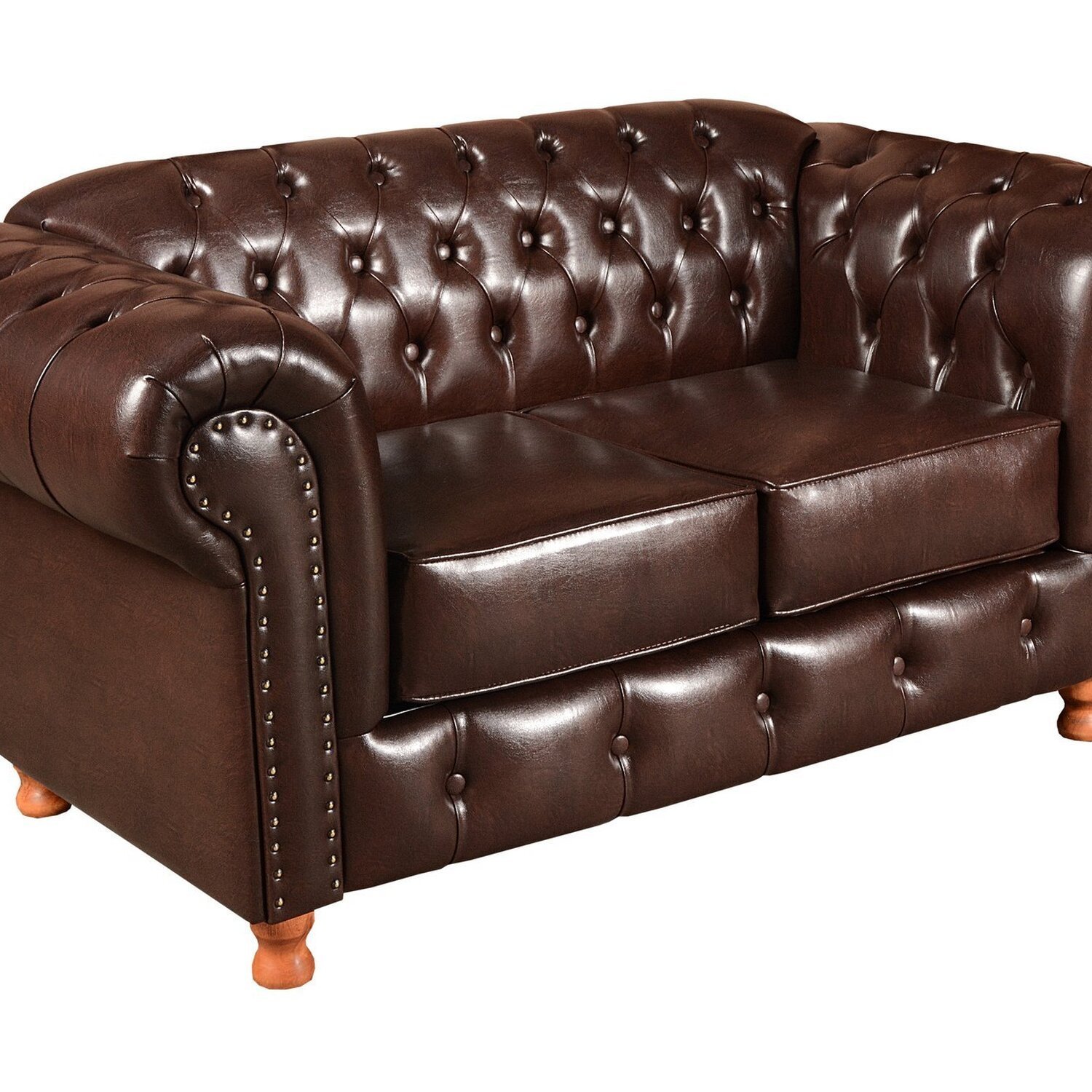 Conjunto de Sofá Luís Xv 2 Lugares + 2 Poltronas Chesterfield Capitonê - 4