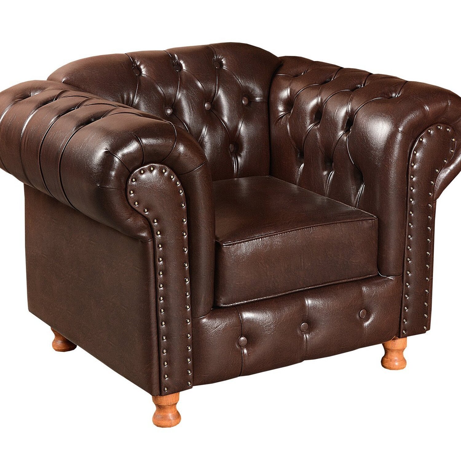 Conjunto de Sofá Luís Xv 2 Lugares + 2 Poltronas Chesterfield Capitonê - 6