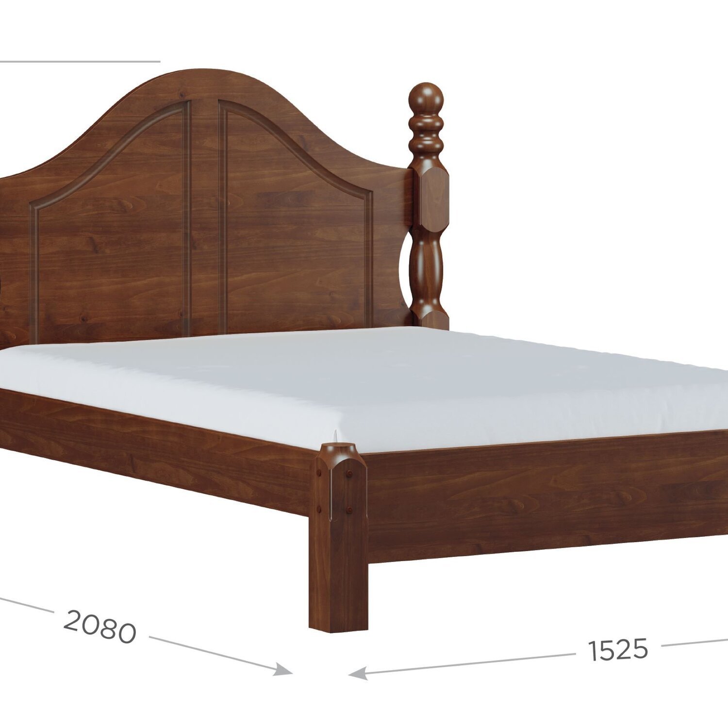 Cama Casal Clássica 140cm em Madeira Maciça Ouro - 2