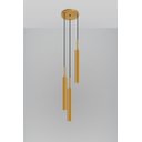 Ver imagem 2 de Luminária de Teto Pendente Tubo Triplo Sala Lavabo Dourado