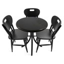 Ver imagem 1 de Cj Mesa Madeira 60cm - Bistrô Fixa 78cm + 3 Cadeiras 43 - Preta - Liso