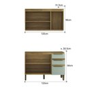 Ver imagem 4 de Conjunto de Cozinha Modulada 2 Peças 1 Aéreo e 1 Balcão Magnólia Yescasa Marrom/Mel/Verde