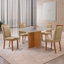 Ver imagem 7 de Mesa de Jantar Olimpia 120cm Tampo MDF Vidro Canto Copo com 4 Cadeiras Lorena