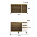 Ver imagem 4 de Cozinha Modulada 2 Peças com 1 Aéreo e 1 Balcão Magnólia Yescasa Marrom/Mel/Branco