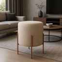 Ver imagem 2 de Puff Orgânico Veludo Thor com Pés de Ferro Rosê - 7 Decor Azul Turquesa