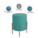 Ver imagem 3 de Puff Orgânico Veludo Thor com Pés de Ferro Rosê - 7 Decor Azul Turquesa