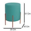 Ver imagem 4 de Puff Orgânico Veludo Thor com Pés de Ferro Rosê - 7 Decor Azul Turquesa