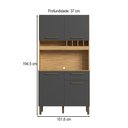 Ver imagem 4 de Cozinha Compacta Pinot 4 Portas 1 Gaveta 100% MDF Chumbo/Amêndoa - Rio Doce