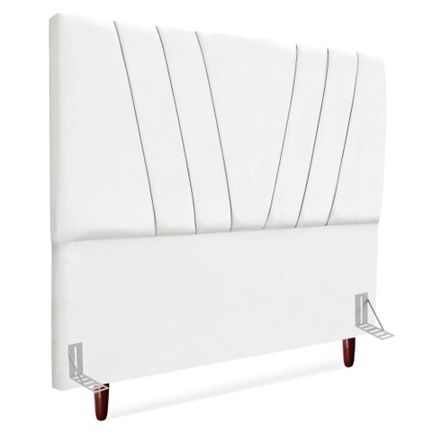 Cabeceira Casal 140 Cm com Frame Belgica Suede Branco Artte