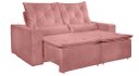 Ver imagem 1 de Sofá Londres Reclinável e Retrátil Suede Rosa