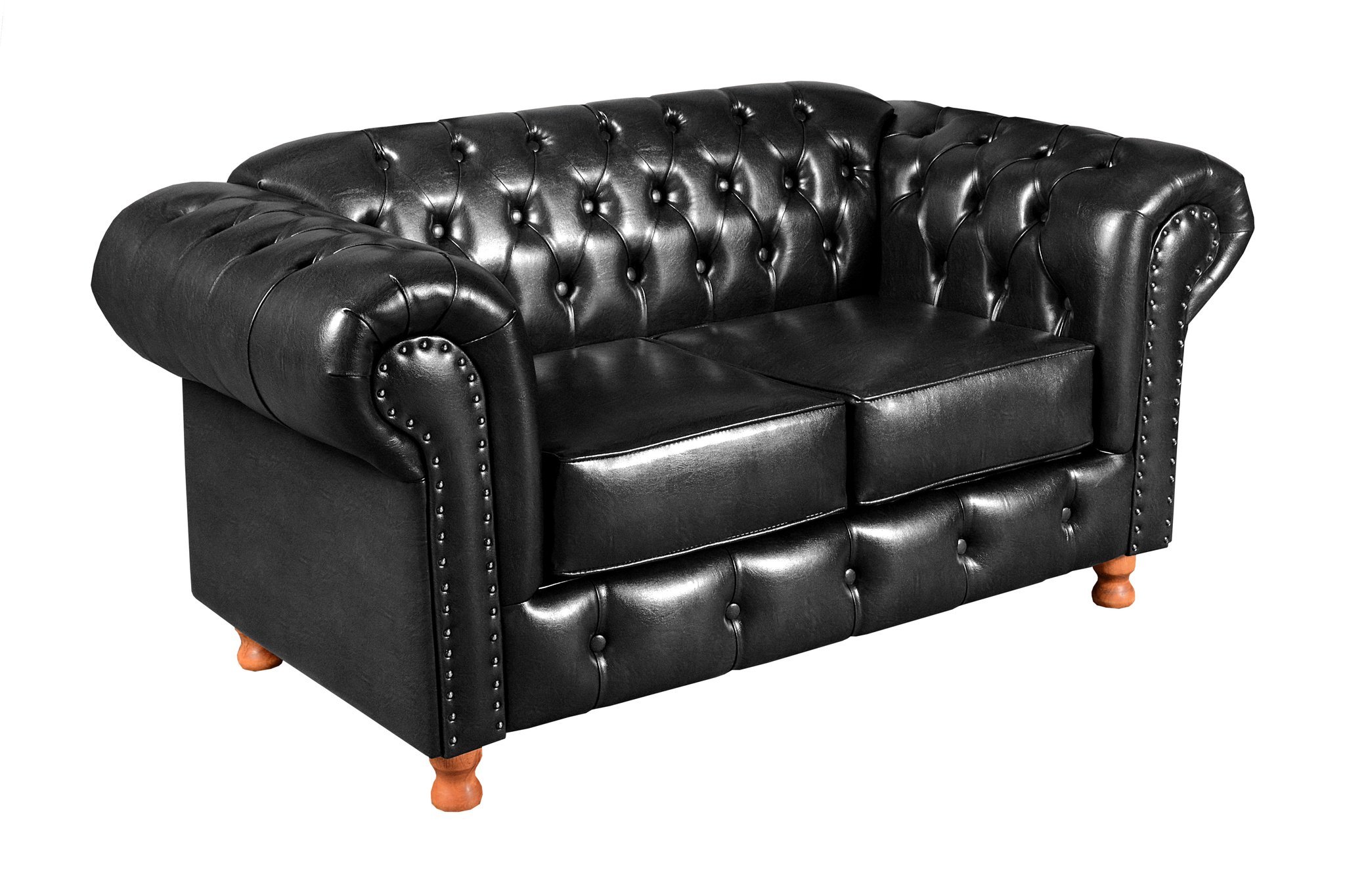 Conjunto de Sofá Luís Xv 2 Lugares + 2 Poltronas Chesterfield Capitonê - 5