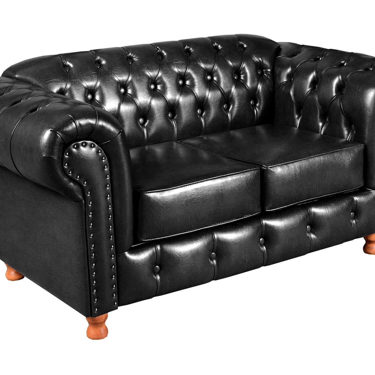 Conjunto de Sofá Luís Xv 2 Lugares + 2 Poltronas Chesterfield Capitonê - 5