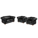 Ver imagem 2 de Conjunto de Sofá Luís Xv Lugares + 2 Poltronas Chesterfield Capitonê Preto