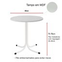 Ver imagem 4 de Conjunto Mesa de Jantar Redonda Branca com 4 Cadeiras Estofada Preta Encosto Madeira Urban