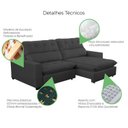 Ver imagem 6 de Sofa Retratil Reclinavel 2 Lugares 250cm Veludo Andreia Cinza Grafite