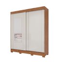 Ver imagem 4 de Guarda-Roupa 183cm 2 Portas de Correr com Espelho e Pés 100% MDF Bonito Espresso Móveis Off White/Cinamomo