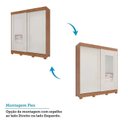 Ver imagem 7 de Guarda-Roupa 183cm 2 Portas de Correr com Espelho e Pés 100% MDF Bonito Espresso Móveis Off White/Cinamomo