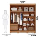 Ver imagem 6 de Guarda-roupa 183cm 2 Portas de Correr com Espelho e Pés 100% Mdf Bonito Espresso Móveis