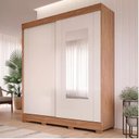 Ver imagem 3 de Guarda-Roupa 183cm 2 Portas de Correr com Espelho e Pés 100% MDF Bonito Espresso Móveis Off White/Cinamomo