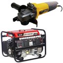 Ver imagem 1 de Gerador À Gasolina 1,25 Kva Bivolt Tg1300cxr e Esmerilhadeira Angular 4.1/2 Pol Evald-110v