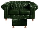 Ver imagem 2 de Sofá 2 Lugares com Puff Luis Xv Decoração Sala Recepção Retrô Verde