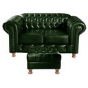 Ver imagem 2 de Sofá 2 Lugares com Puff Luis Xv Decoração Sala Recepção Retrô