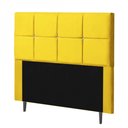 Ver imagem 1 de Cabeceira Estofada Poliana 140CM Casal Strass Courino Amarelo - D A DECOR