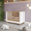 Ver imagem 1 de Berço Mini Cama 2 em 1 com Cantos Arredondados e Detalhes Usinados Branco/Jequitibá HP Aconchego