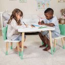 Ver imagem 2 de Mesa e 2 Cadeiras Infantil Urso Kit Livro Educativo em Madeira - Verde Claro
