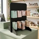 Ver imagem 4 de Expositor de Balcão Preto 30x20x15cm + 8 Ganchos Aço e Suporte 3D